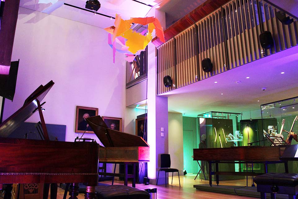 Light and sound installation in the Royal College of Music Museum
